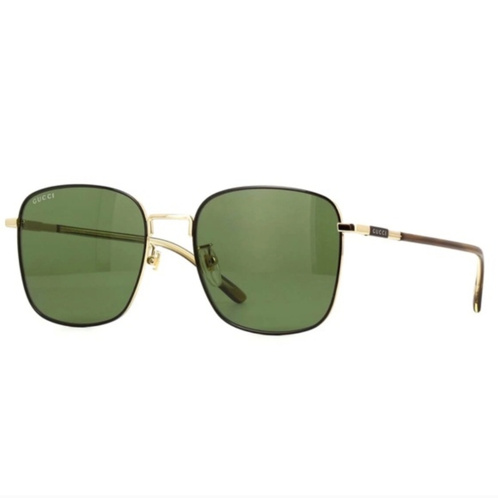 NEW AUTH Gucci GG1350S 003 Gold and Green Square Sunglasses